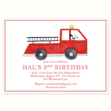 Load image into Gallery viewer, Fire Truck Invitation