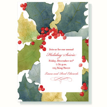 Load image into Gallery viewer, Holly Leaves Invitation