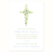 Load image into Gallery viewer, Watercolor Cross Invitation