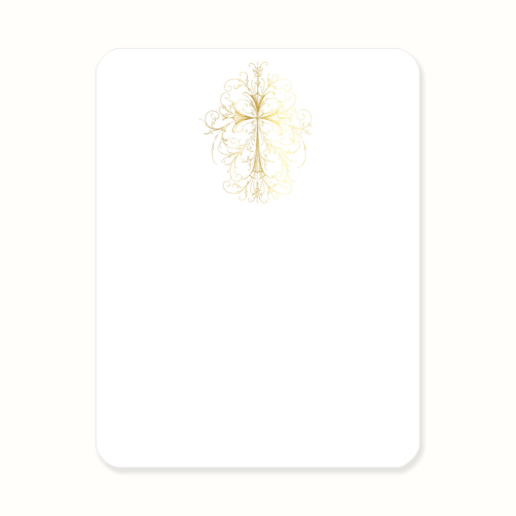 Gold Foil Cross Notecard Set