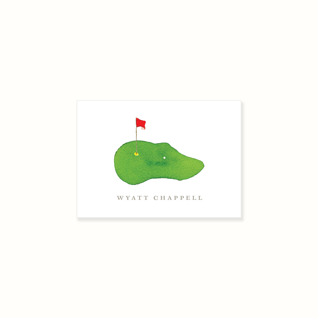 Golf Green Watercolor Enclosure Card