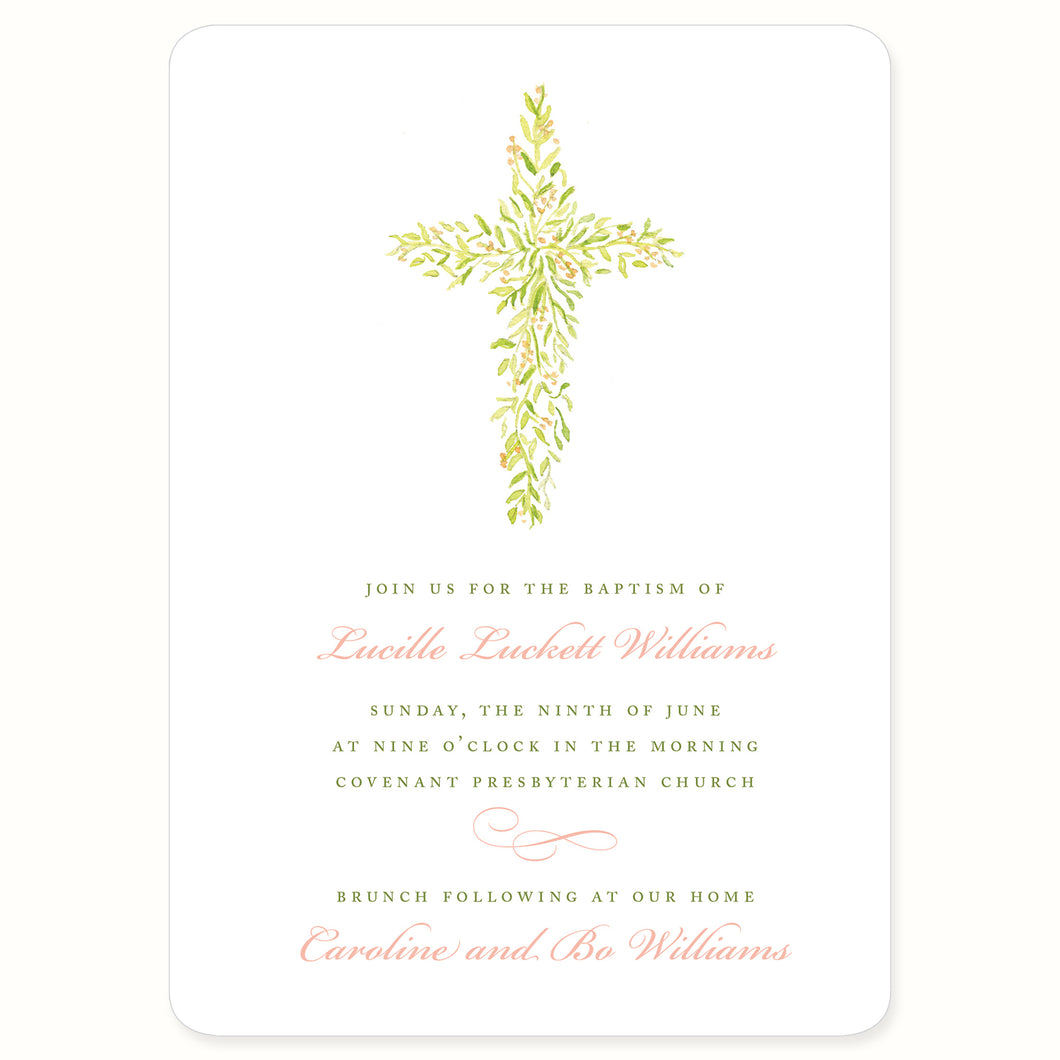 Watercolor Cross Invitation